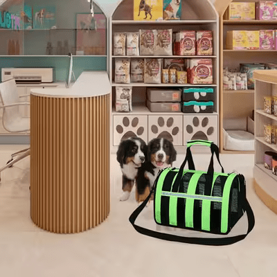 Sac de Transport Chien - MeshPetCarrier™ - Vert - Galaxie Des Chiens