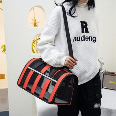 Sac de Transport Chien - MeshPetCarrier™ - Rouge - Galaxie Des Chiens