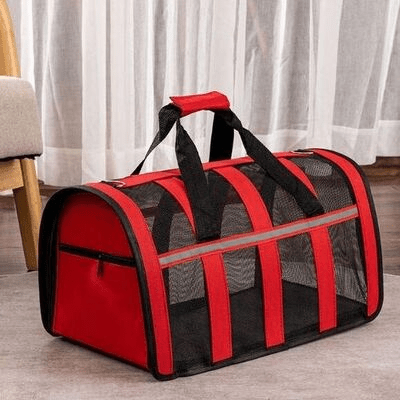 Sac de Transport Chien - MeshPetCarrier™ - Rouge - Galaxie Des Chiens