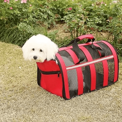 Sac de Transport Chien - MeshPetCarrier™ - Rouge - Galaxie Des Chiens